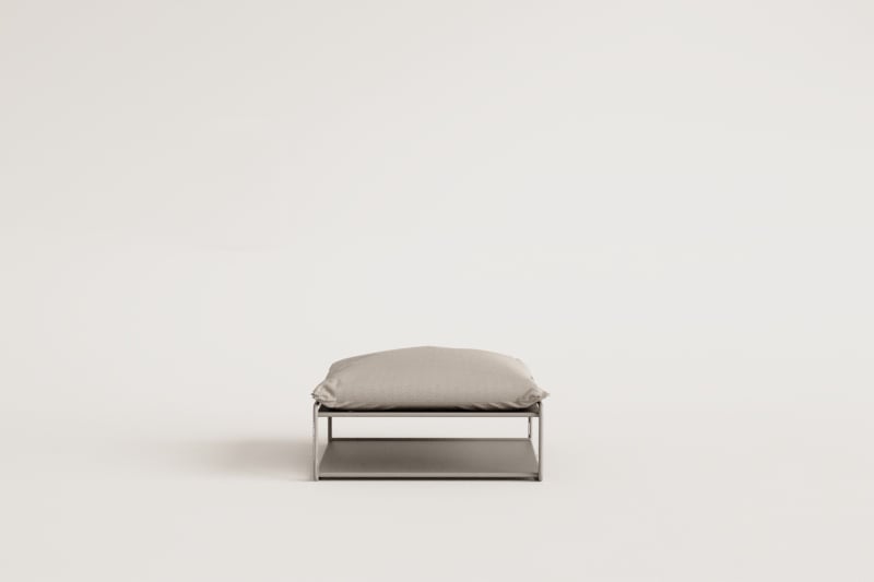 Pouf de jardin Amaro transformable en table d'appoint