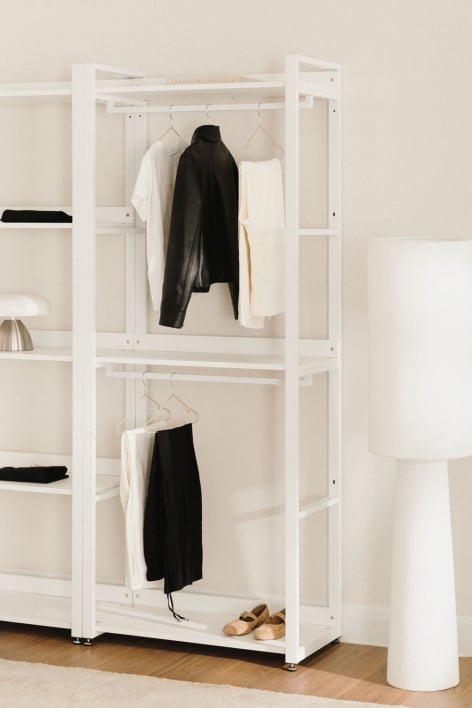 Armoire ouverte en acier et MDF Ariaster