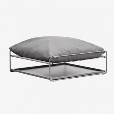 Pouf De Jardin Amaro Transformable En Table D'appoint Gris - Sklum