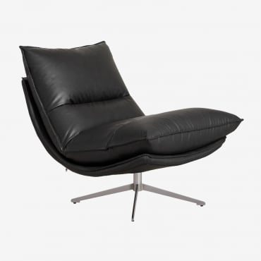 Chaise Pivotante En Similicuir Sisko Similicuir Noir - Sklum