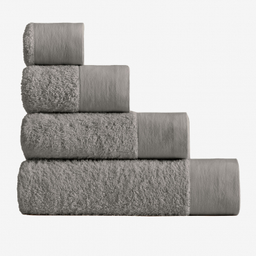 Jeu De 4 Serviettes En Coton Et Lin Markel Gris - Sklum