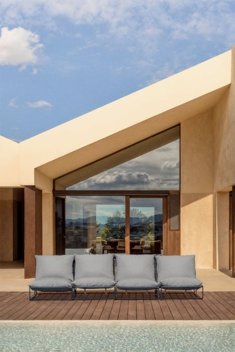 Canapé modulaire de jardin 4 pièces Amaro - Gris