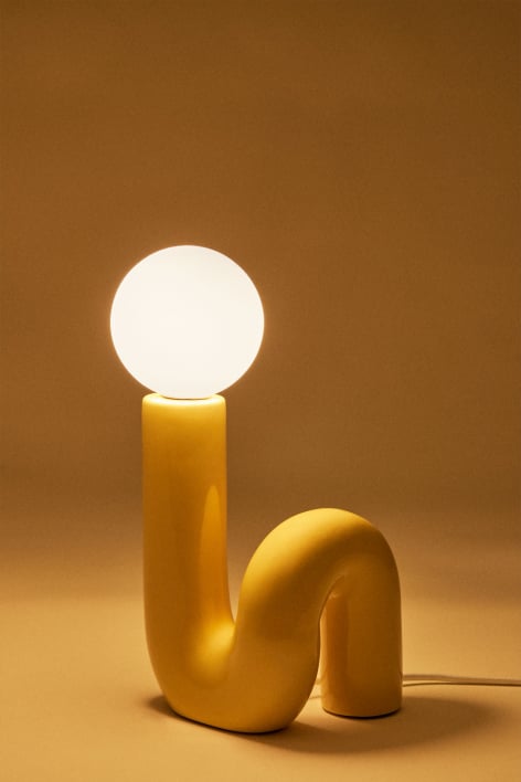 Lampe de table en céramique avec boule en verre Vireto