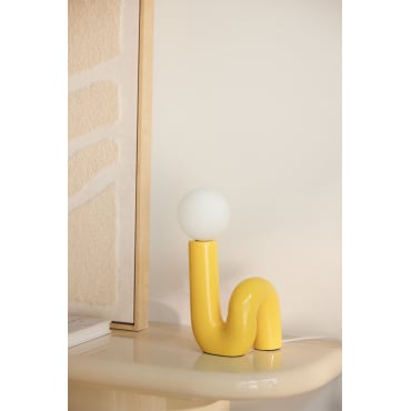 Lampe de table en céramique avec boule en verre Vireto