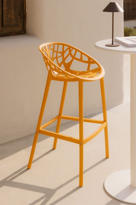 Tabouret haut de jardin 75 cm en polypropylène moutarde Ores - Moutarde