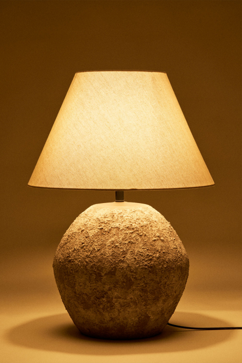 Lampe de table en céramique et lin Rilatos