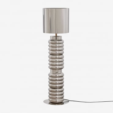 Lampe Sur Pied En Fer Mole Gris Chromé - Sklum