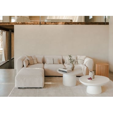 Canapé modulable 3 pièces Fogler avec pouf