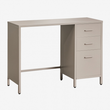 Bureau En Acier Janine Brun Moka - Sklum