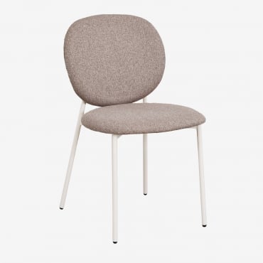 Lot De 2 Chaises De Salle À Manger Empilables Rembourrées Gloriel Tissu Brun Noisette - Sklum