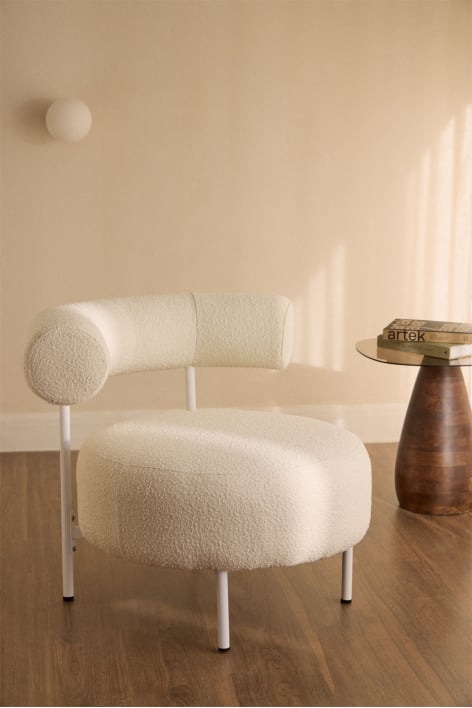 Fauteuil en tissu bouclé Arieta