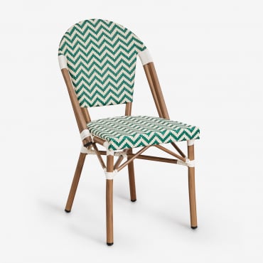 Chaise De Jardin Empilable En Aluminium Brielle Bistro Vert Choux - Blanc Gardenia - Sklum