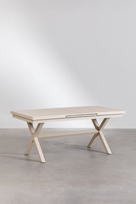 Table de salle à manger rectangulaire extensible en aluminium Karena