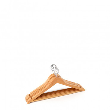 Lot De 6 Cintres En Bois Orig Marron Bois Naturel - Sklum