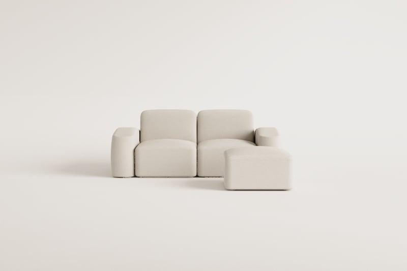 Canapé modulable 2 pièces et pouf Bastian
