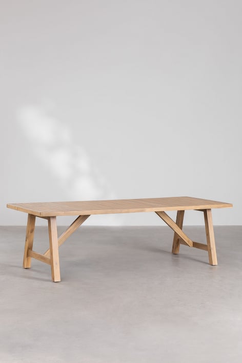 Table à manger rectangulaire 260x100 cm en acacia rustique Dubai - Acacia Rustique Marron