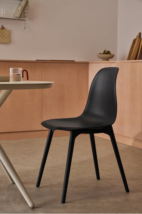Chaise de salle à manger en polypropylène Scand - Noir