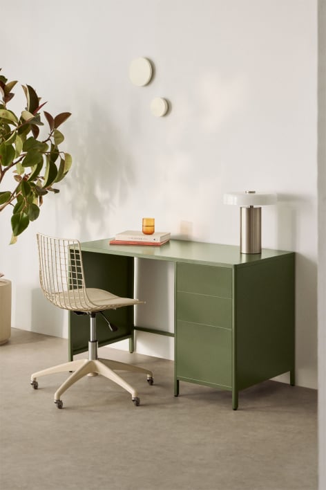 Bureau 120x60 cm en acier avec tiroirs Michigan