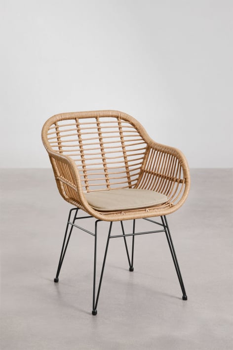 Chaise de jardin en osier synthétique Zole - Noir