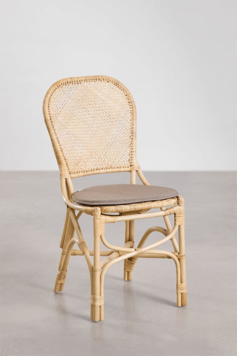 Lot de 4 chaises de salle à manger en rotin Zariel - NATUREL