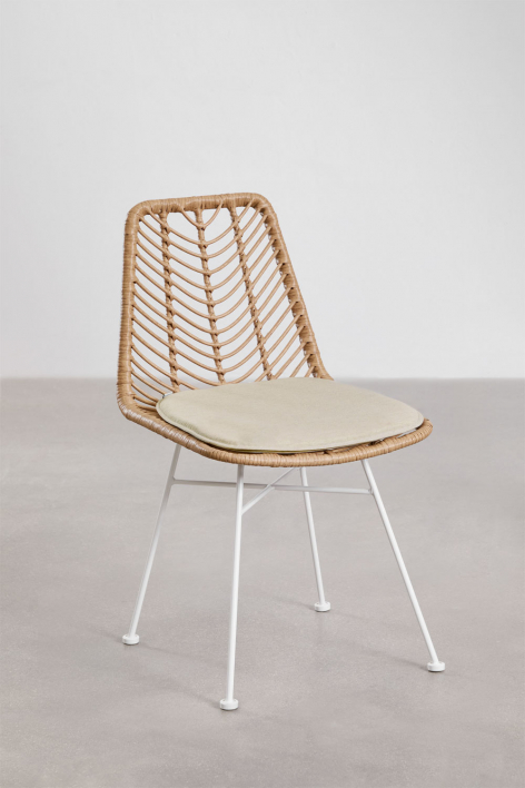 Lot de 2 chaises de jardin en rotin synthétique Gouda Natural - Blanc