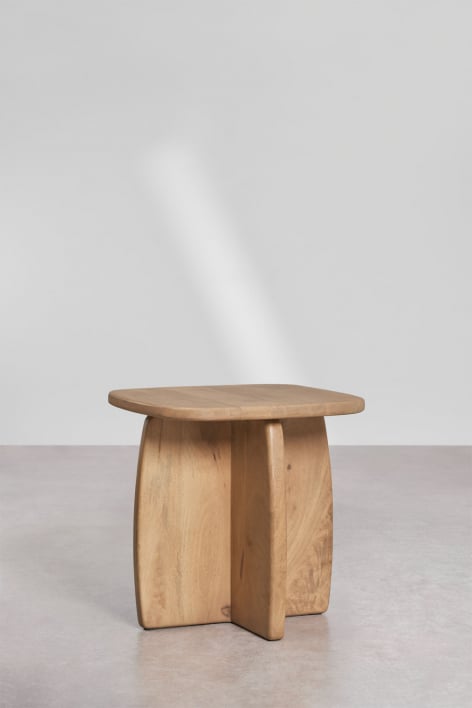 Pack de 2 tables de chevet carrées 45x45 cm en bois de manguier Agathe