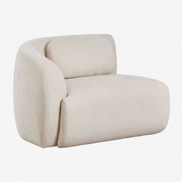 Module D'angle Gauche Pour Canapé Modulable En Chenille Coquette Chenille Beige Crème - Sklum