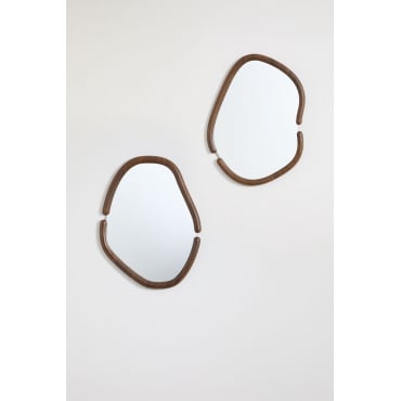 Set de 2 miroirs muraux ovales en MDF Vixidel
