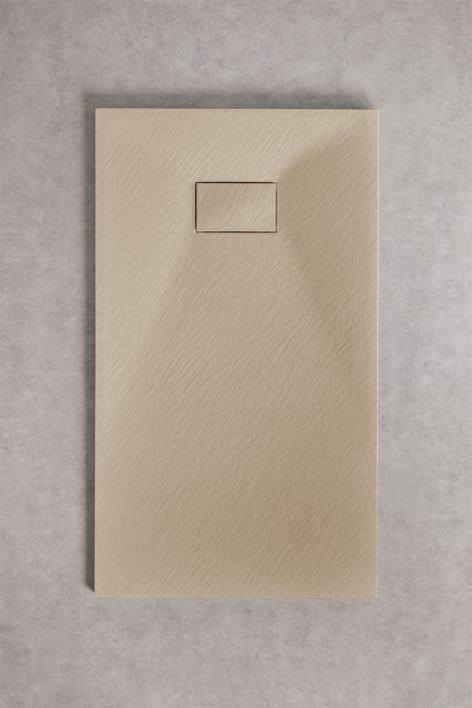 Receveur de douche rectangulaire en résine SMC antidérapant et extra-plat 120x70 cm Brun Sable Clair Soho