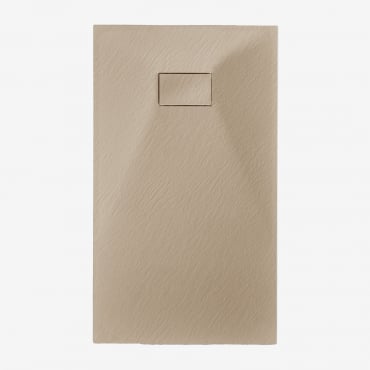 Receveur De Douche Rectangulaire Soho En Résine Smc Extra-plat, Antidérapant Marrón Arena Claro & 140 X 90 Cm - Sklum
