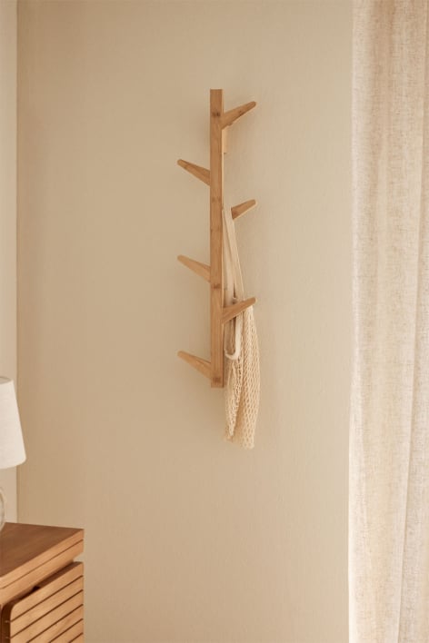 Porte-manteau mural en bambou Gorafe