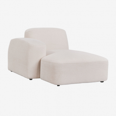 Module Chaise Longue Gauche Pour Canapé Modulable Bastian Chenille Épais Blanc - Sklum
