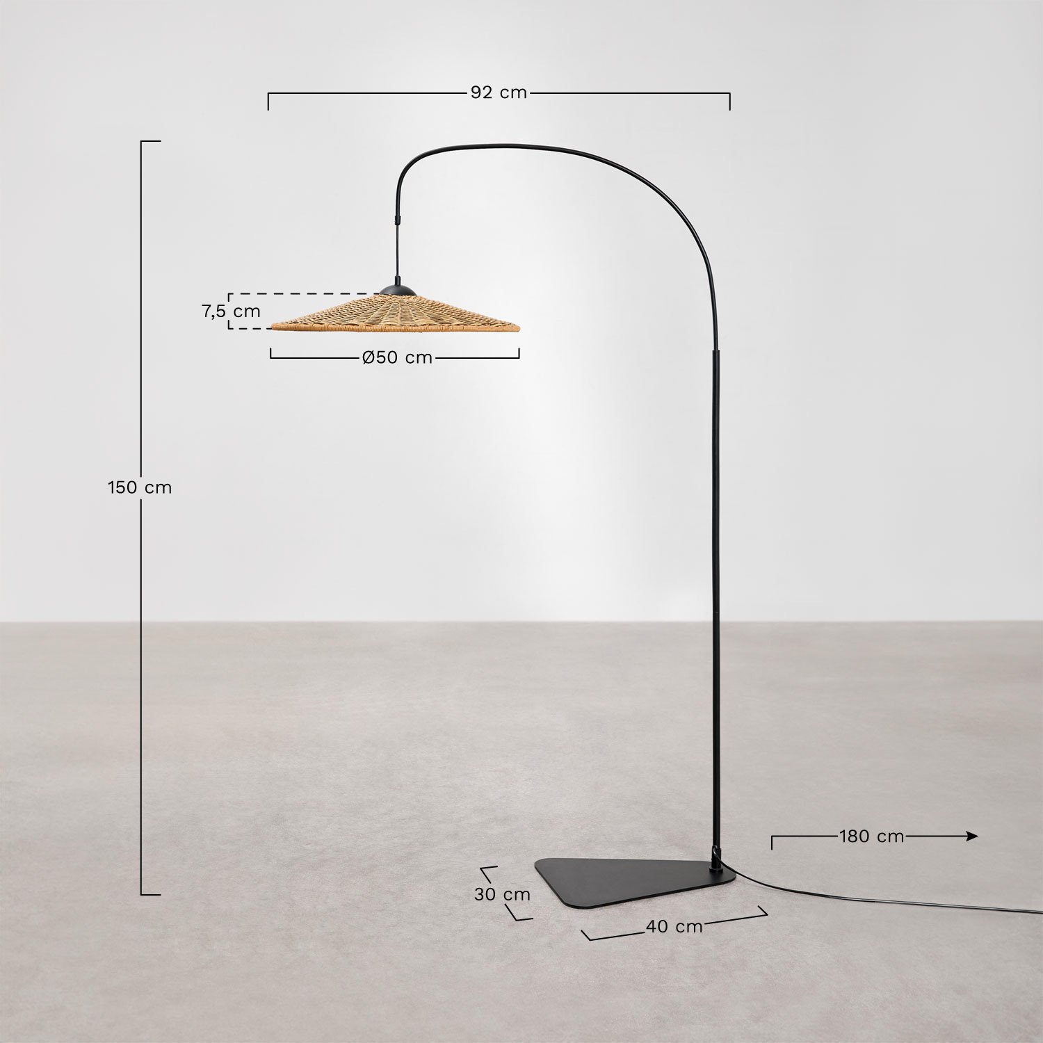 Lampadaire Sopant, mesures