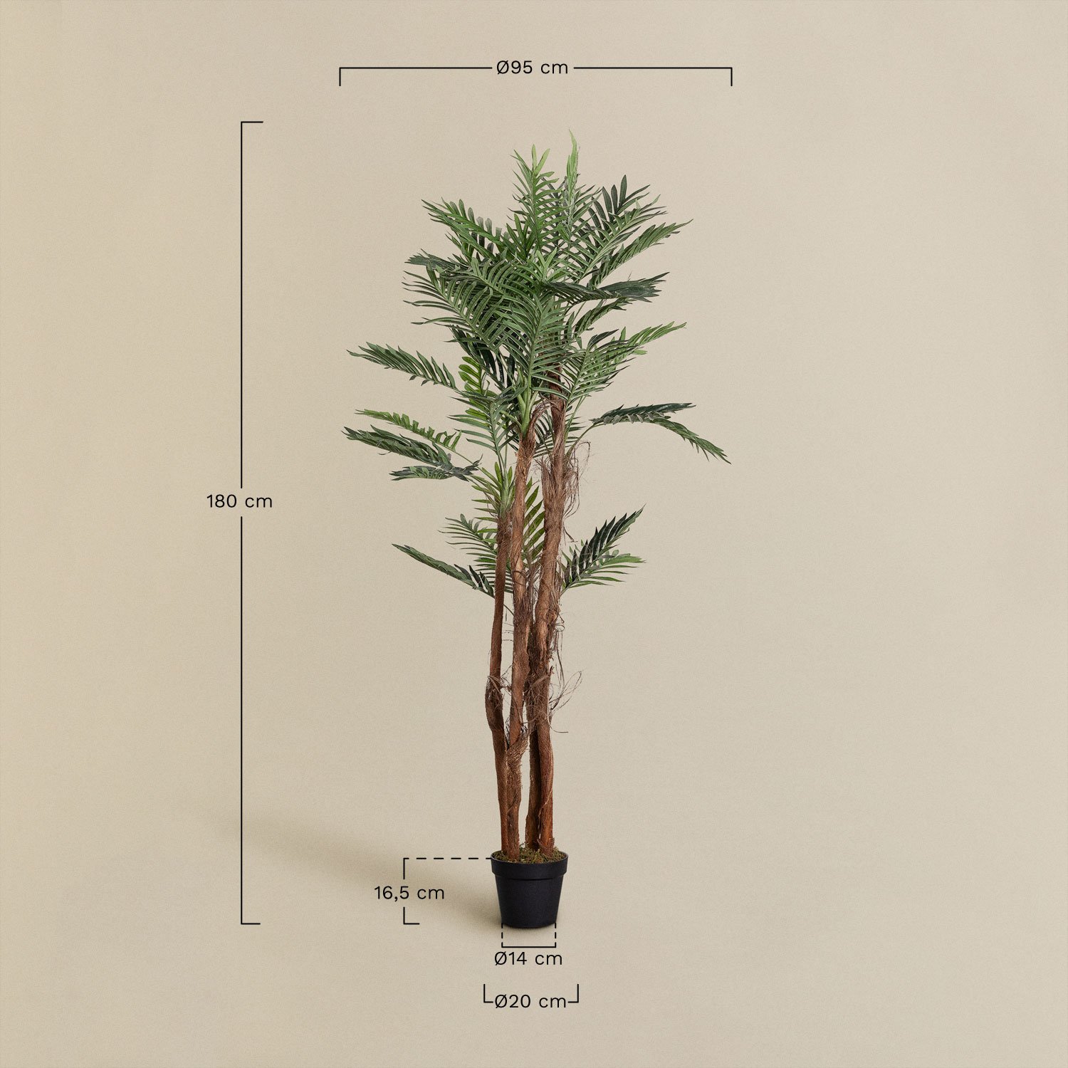 Plante Artificielle Décorative Palmera Design, mesures