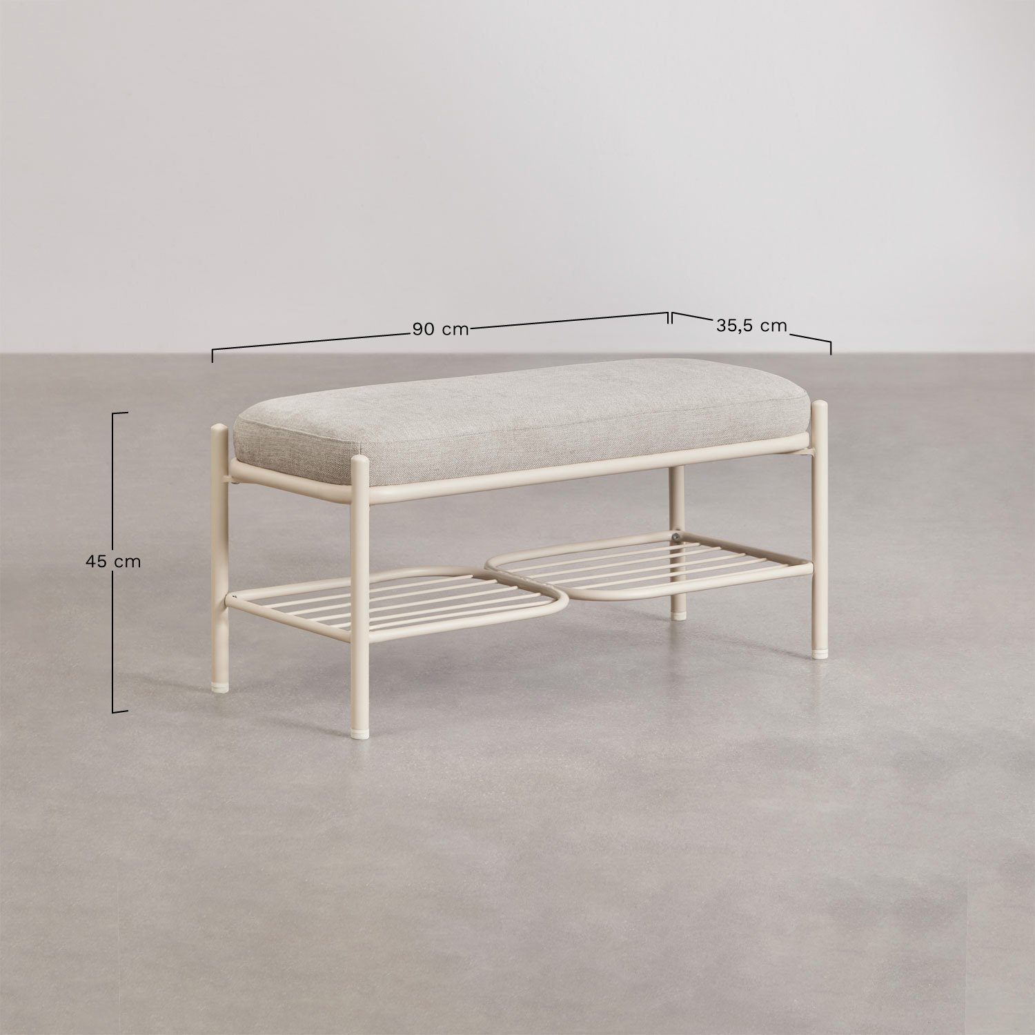 Banc rembourré Anisa, mesures