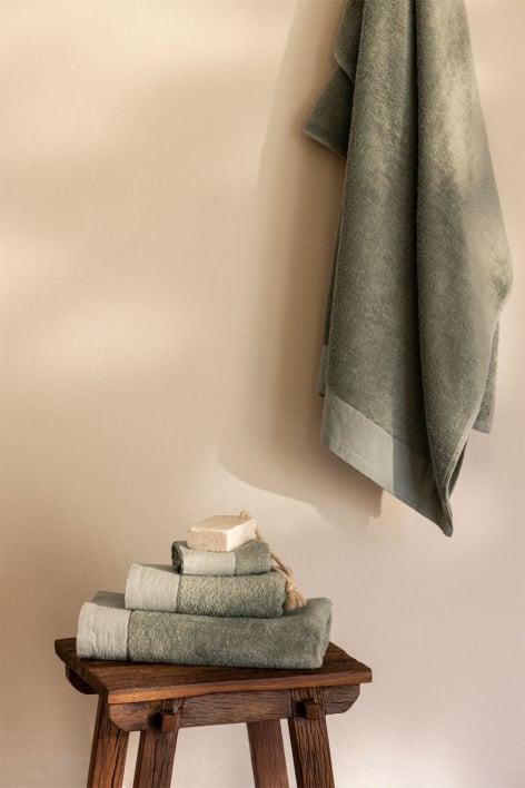 Jeu de 4 serviettes en coton et lin Markel