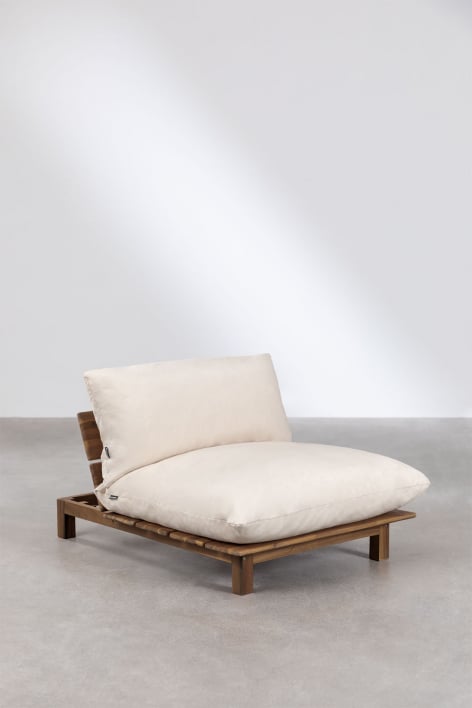 Module central inclinable pour canapé modulaire en bois d'acacia Brina - Beige Crème