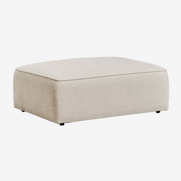 Pouf Pour Canapé Modulable Rembourré Cardea Chenille Beige Crème - Sklum