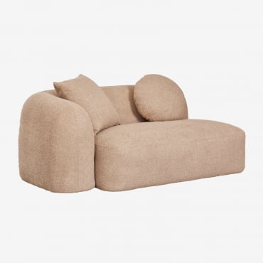 Module D'angle Gauche 2 Places Pour Canapé Modulable En Chenille Coco Chenille Épaisse Marron Latte - Sklum