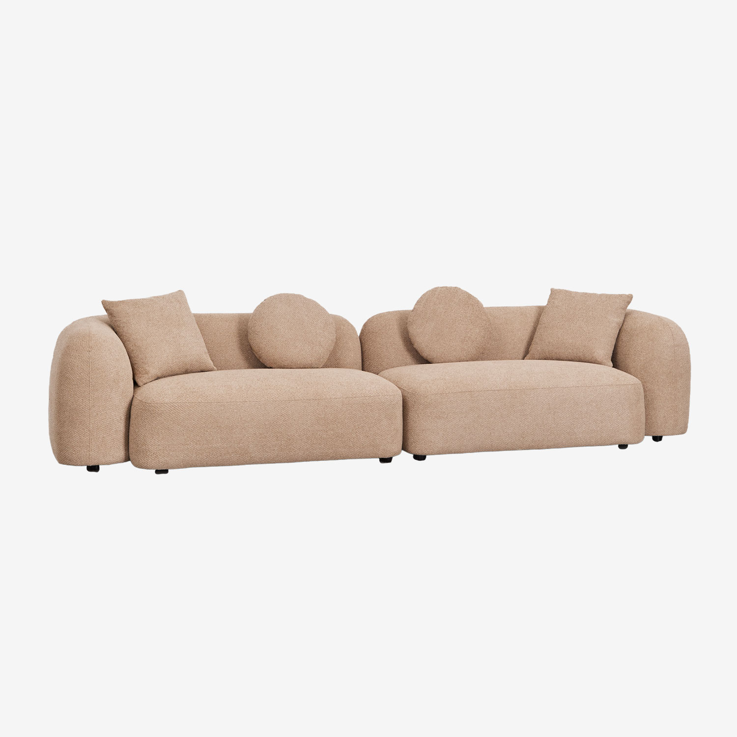 Canapé Coco coloris épaisse brun latte, modulable 2 modules