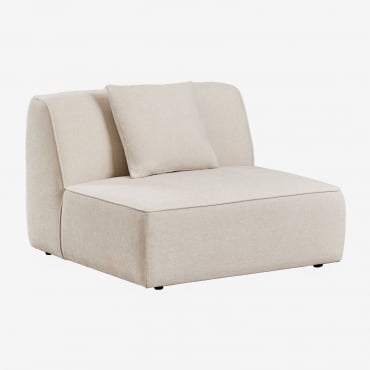 Module Central Pour Canapé Modulaire Tapissé Cardea Chenille Beige Crème - Sklum