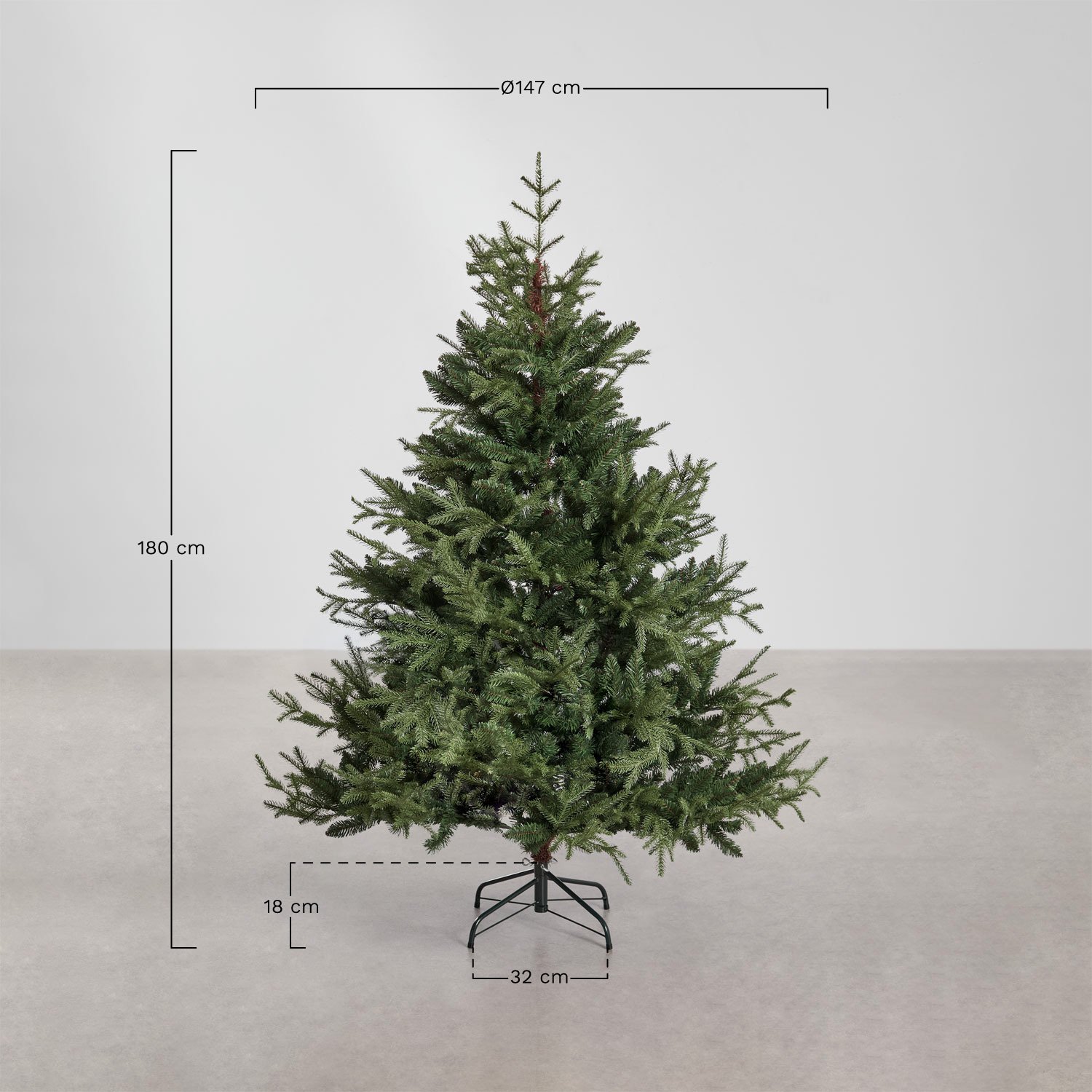 Sapin de Noël de Fiona, mesures