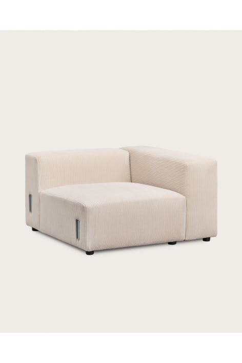 Module d'angle droit 115x113 cm avec accoudoir haut pour canapé modulaire Bruna