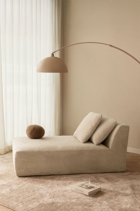 Module chaise longue pour canapé modulaire en velours côtelé emballé sous vide Temple