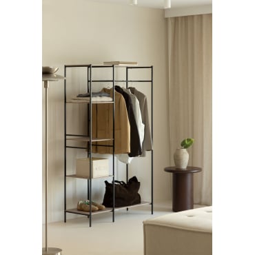 Armoire ouverte en bois et métal Baxter