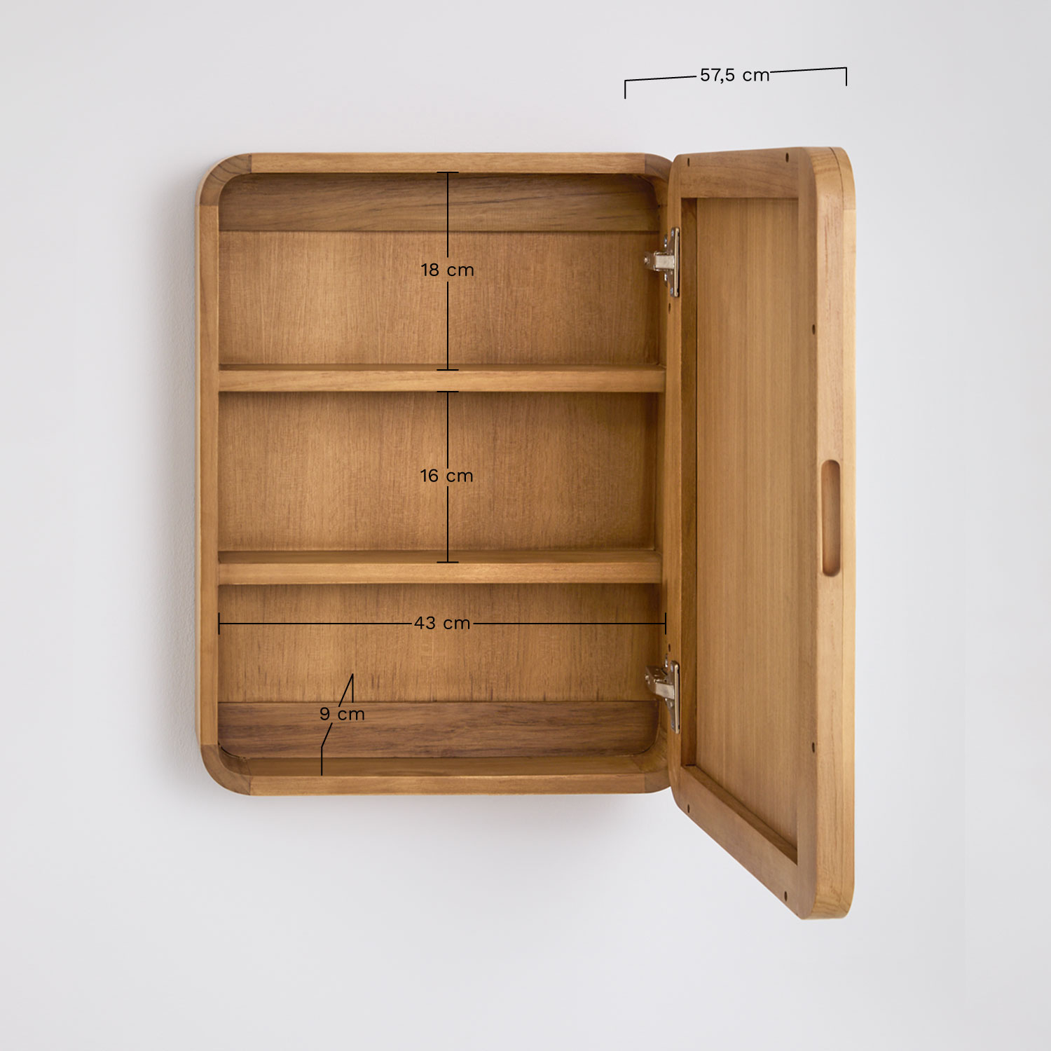 Ensemble de meubles de salle de bain en bois de teck Bradley, mesures