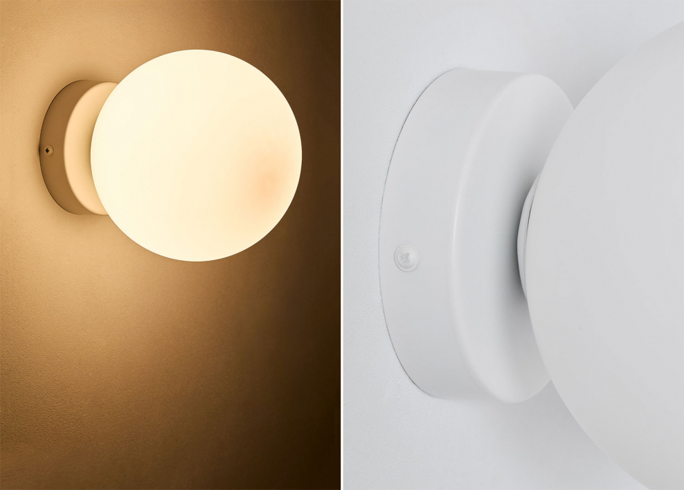 Applique murale pour salle de bain en acier inoxydable avec boule en cristal Uvol Traditional