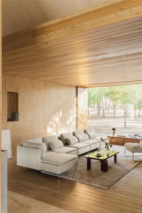 Canapé modulable Oriol 5 pièces avec méridienne gauche - Tissu Beige crème