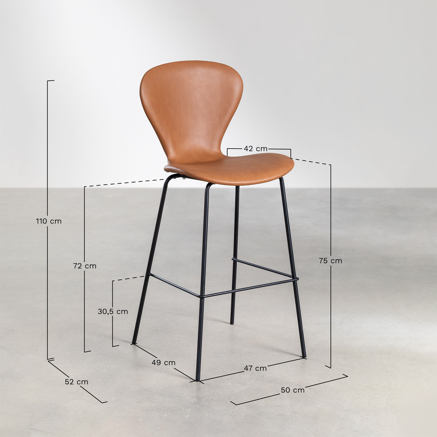 Sur un tabouret haut., mesures