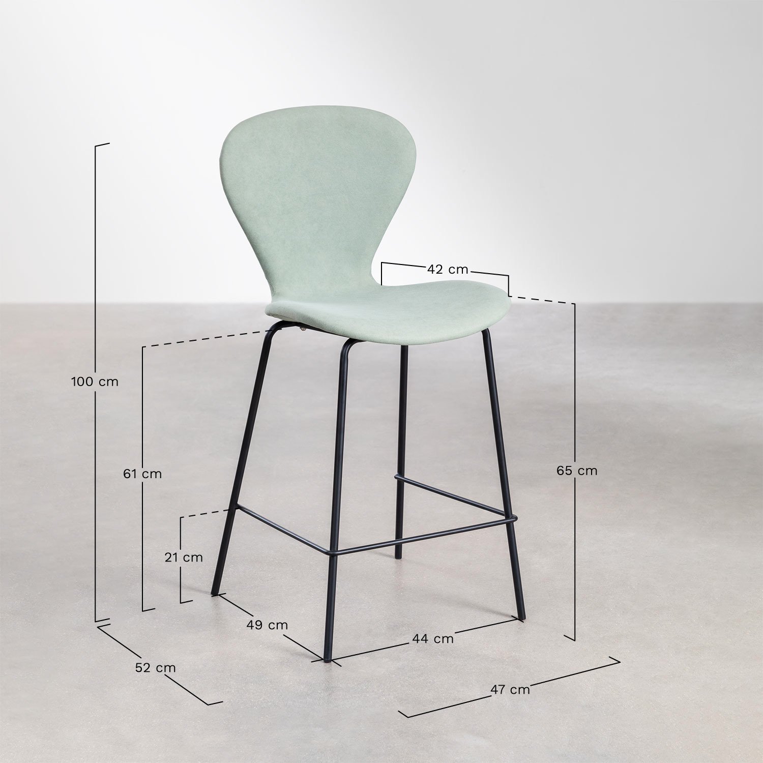 Sur un tabouret haut., mesures